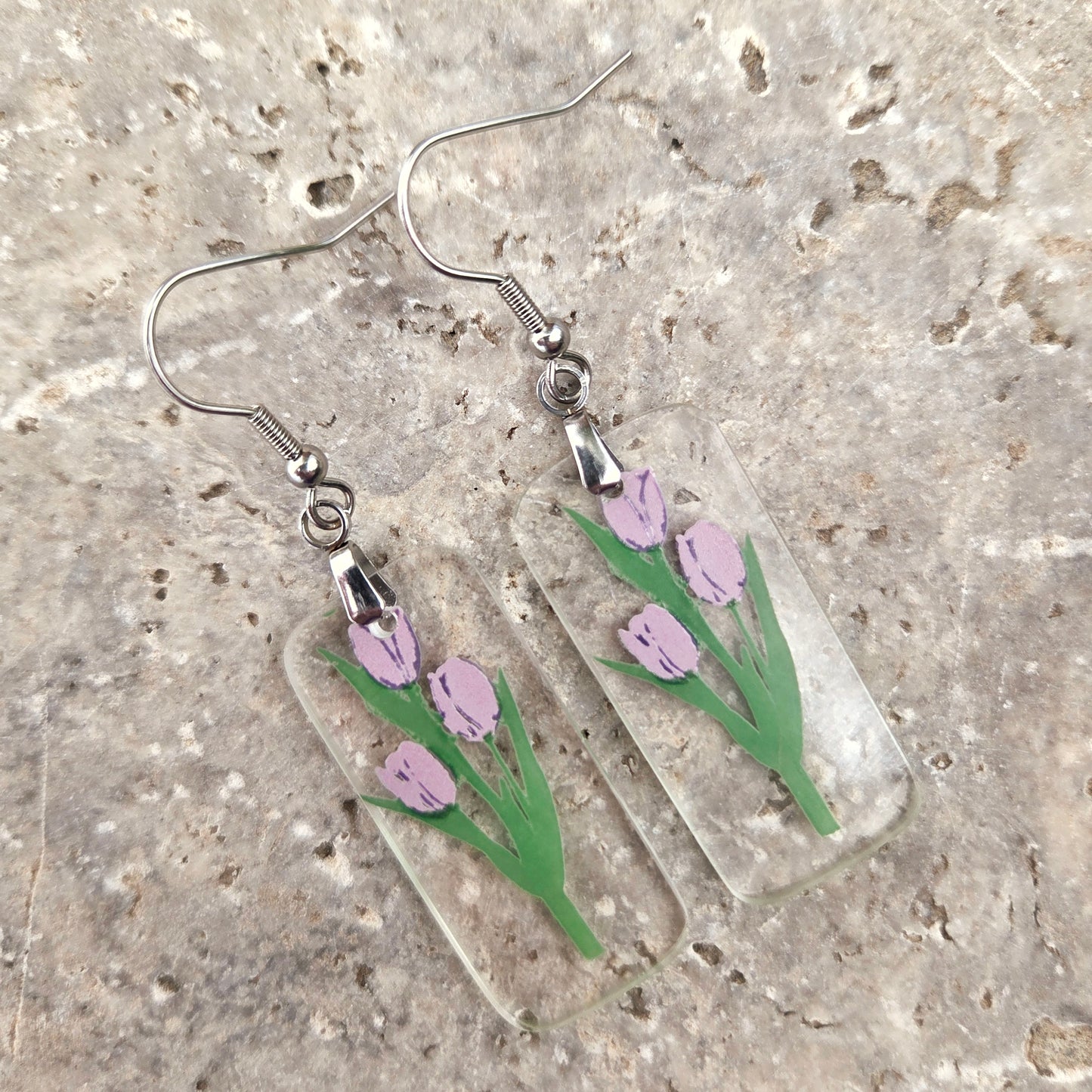 Tulip Glass Earrings | Reclaimed Milk Bottle