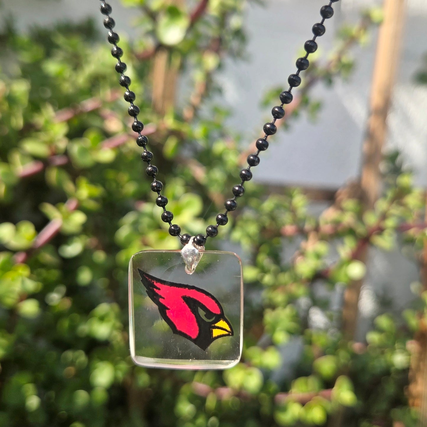Cardinals Glass Necklace | Reclaimed Milk Bottle Jewelry