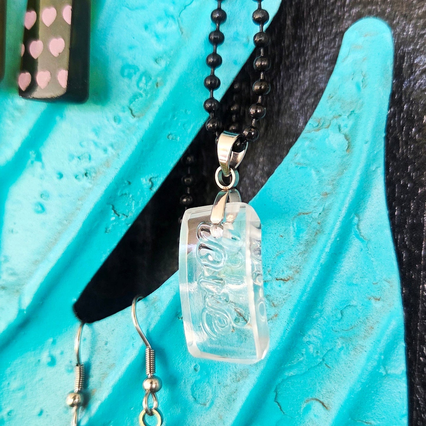 "Love" Glass Necklace | Reclaimed Liquor Bottle Jewelry | Choose Your Chain