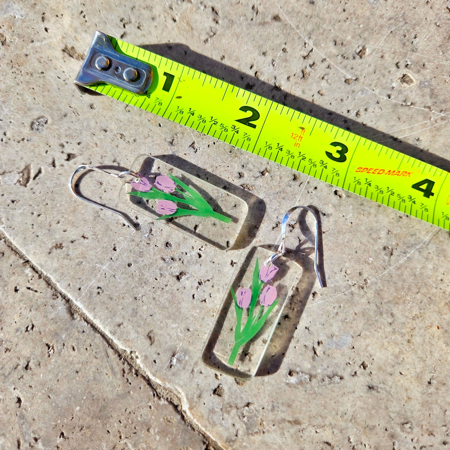 Tulip Earrings | Reclaimed Glass | Sterling Silver