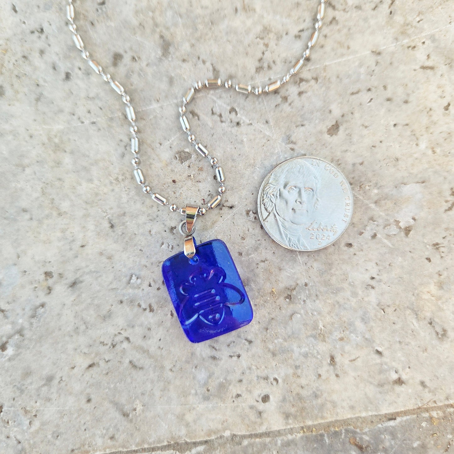Honey Bee Necklace | Reclaimed Kombucha Bottle Jewelry | Choose Your Chain