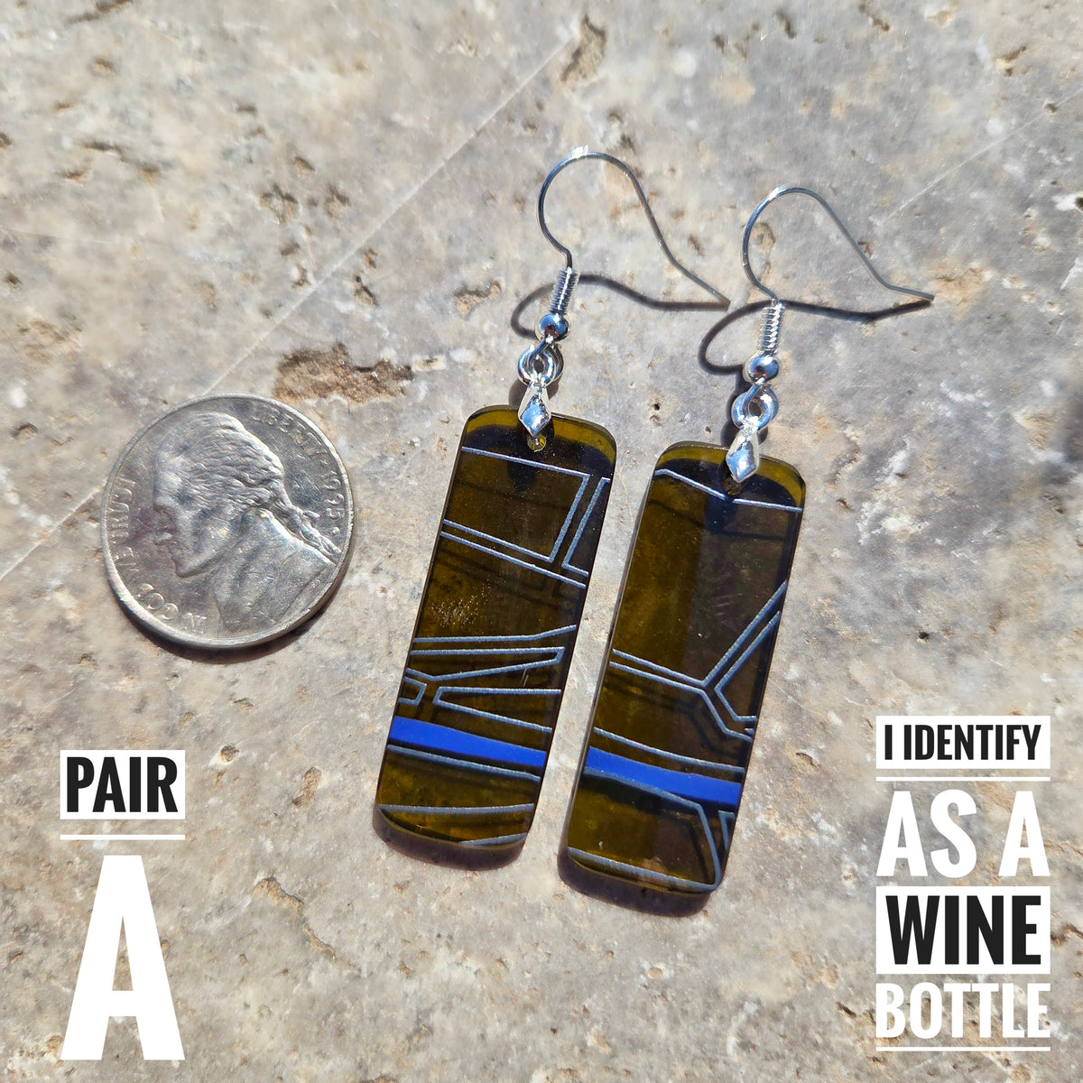 Geometric Glass Earrings | Reclaimed Wine Bottle Jewelry