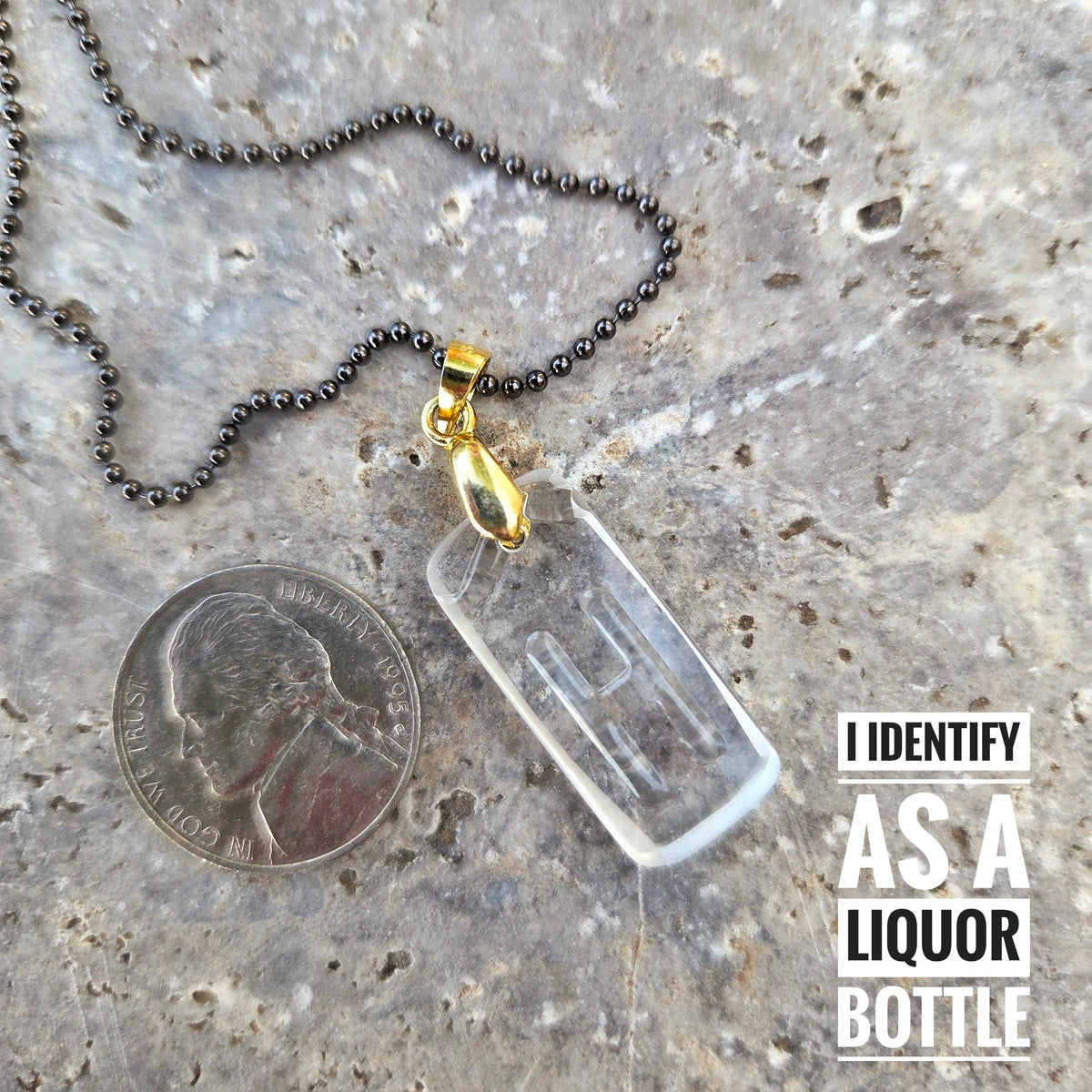 Letter H Necklace | Upcycled Bottle Glass Initial Pendant