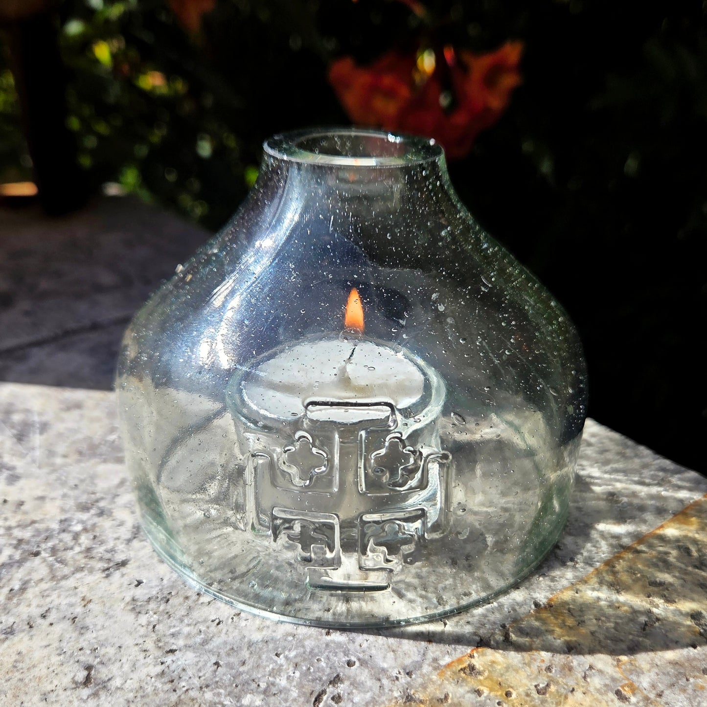 Tequila Bottle Tea Light Cover | Jerusalem Cross