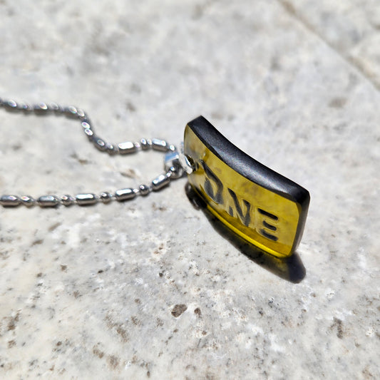 "One" Necklace | Reclaimed Glass Wine Bottle Jewelry