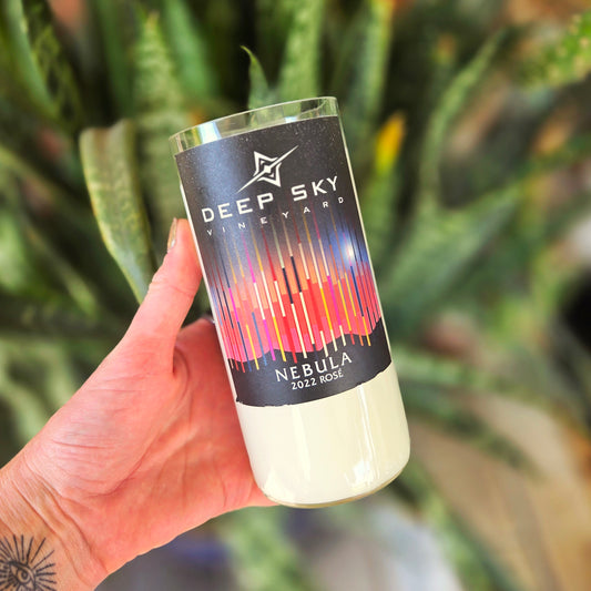Wine Bottle Candle | Abstract Pink Sky | Full Bodied or Custom Scent