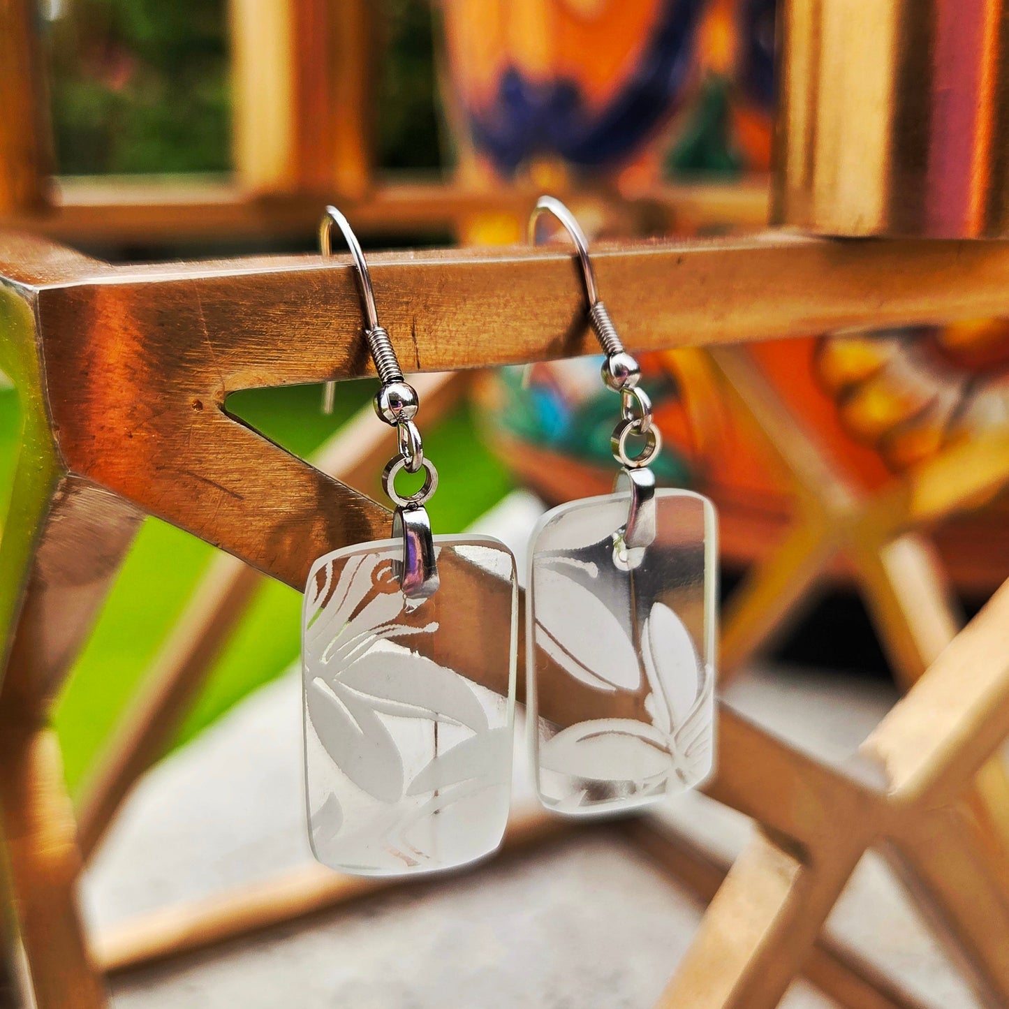 Floral Earrings | Reclaimed Wine Bottle Jewelry