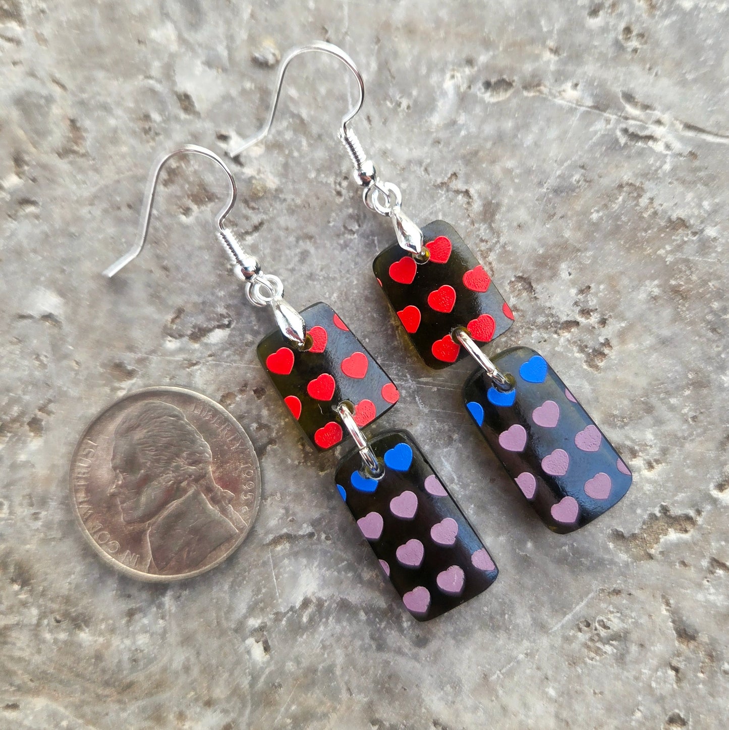 Heart Wine Bottle Earrings | Reclaimed Glass