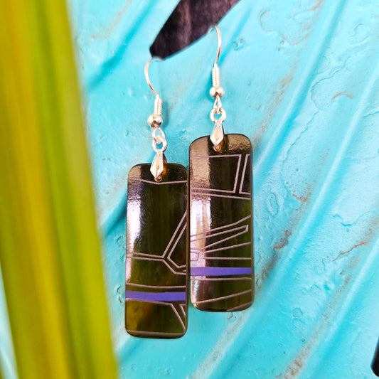 Geometric Glass Earrings | Reclaimed Wine Bottle Jewelry