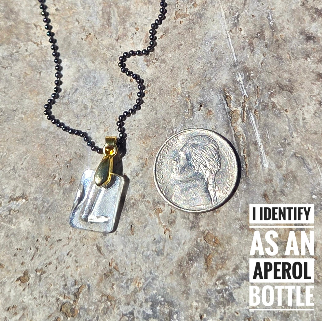 Letter L Necklace | Recycled Bourbon Bottle Glass Pendant