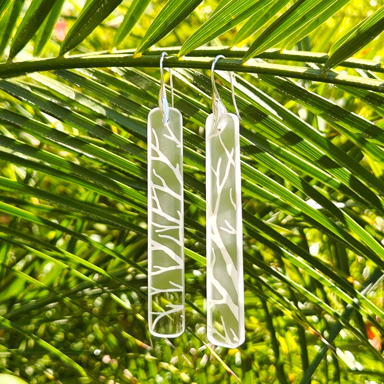 Vodka Bottle Glass Earrings | Reclaimed Glass Sterling Silver Earrings