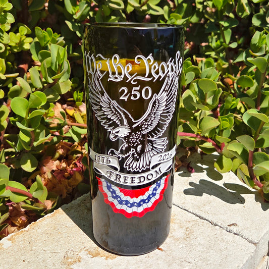 USA 250 Etched Wine Bottle Candle