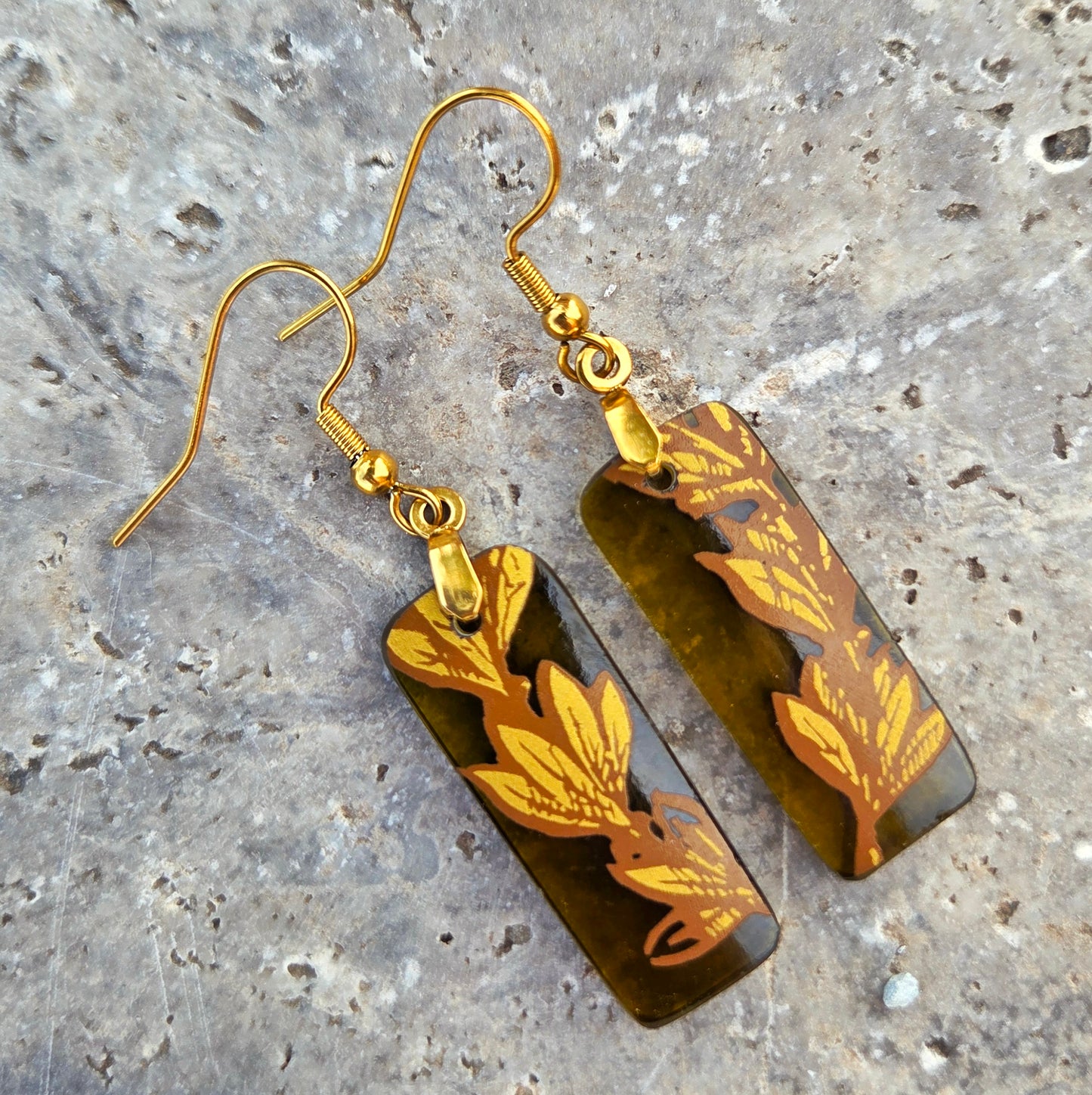 Laurel Wreath Glass Earrings | Reclaimed Wine Bottle Jewelry