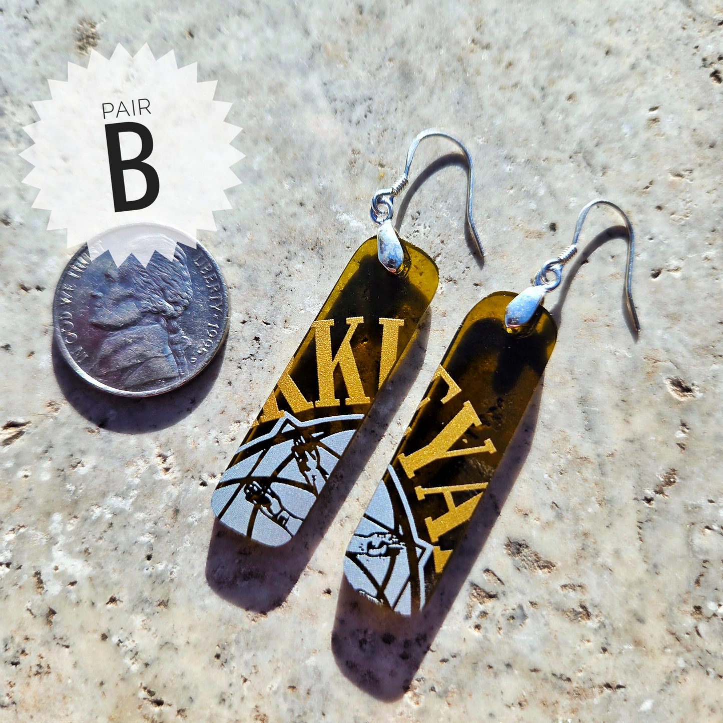 AZ Wine Bottle Glass Earrings | Reclaimed Glass Sterling Silver Earrings