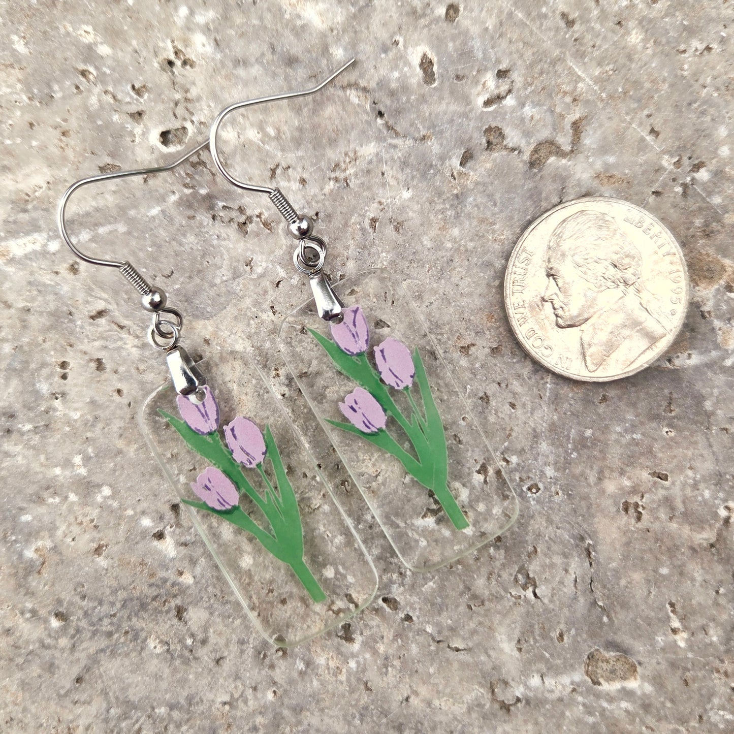 Tulip Glass Earrings | Reclaimed Milk Bottle