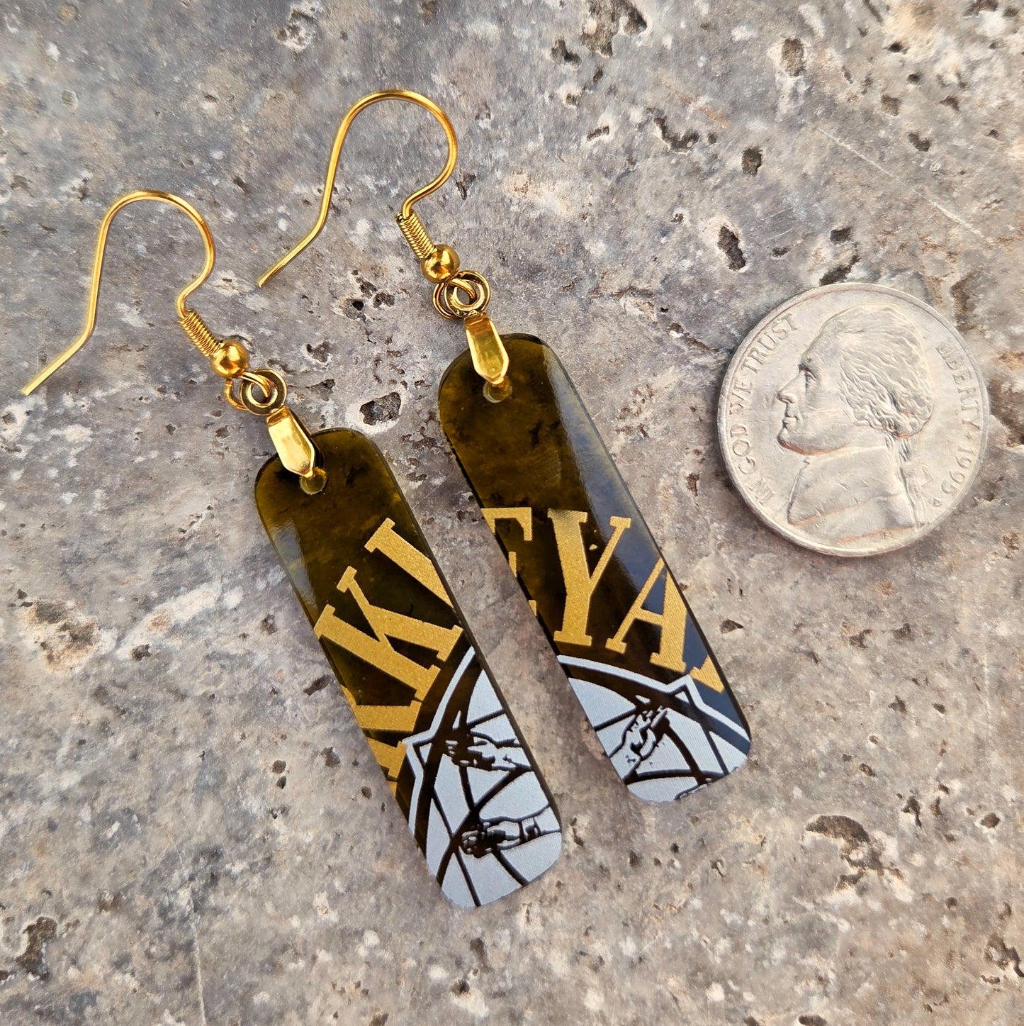 AZ Wine Bottle Glass Earrings | Reclaimed Glass Earrings