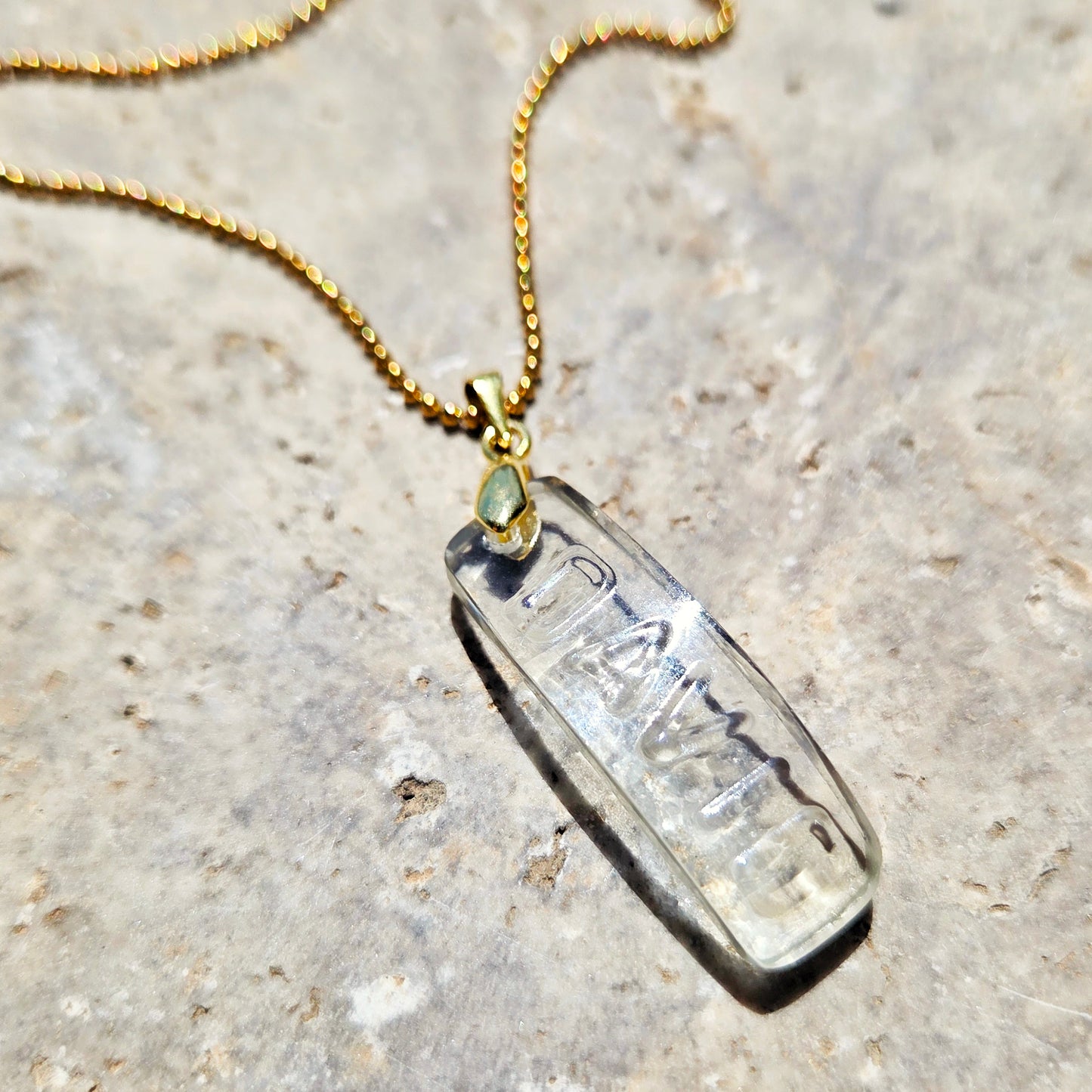 DAVID Necklace | Recycled Wine Bottle Name Jewelry