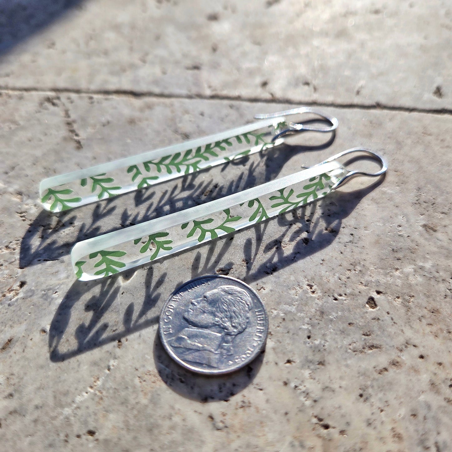 Vine Glass Gin Bottle Earrings | Reclaimed Glass | Sterling Silver
