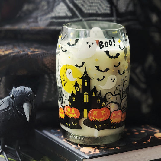 Halloween Wine Bottle Candle | Clean Burning | Pumpkin Spice Scent