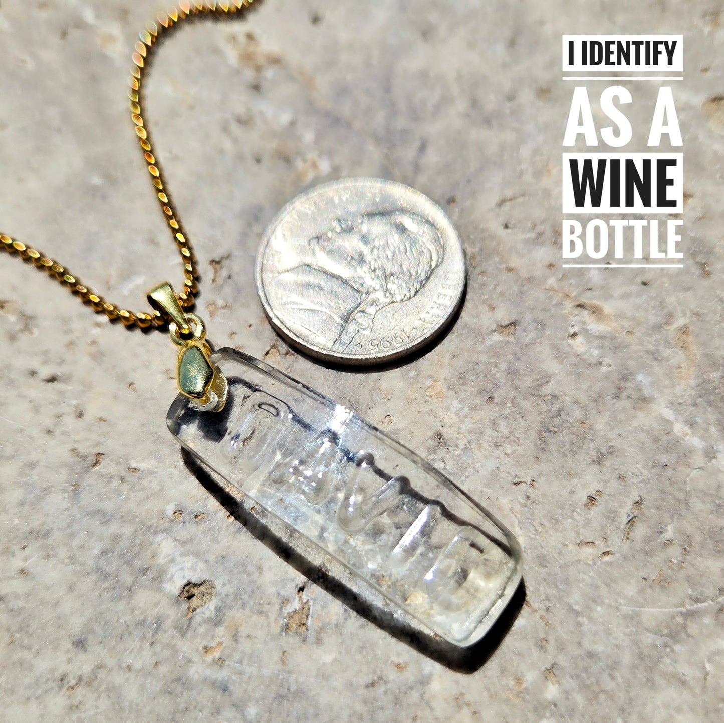 DAVID Necklace | Recycled Wine Bottle Name Jewelry