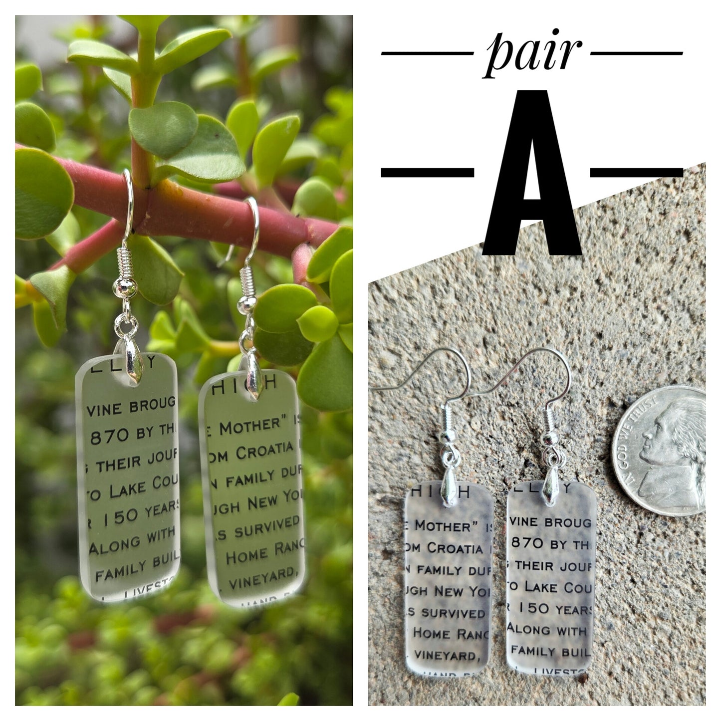 Vodka Bottle Glass Earrings | Reclaimed Glass Earrings