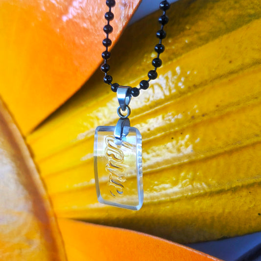 "Love" Glass Necklace | Reclaimed Liquor Bottle Jewelry | Choose Your Chain