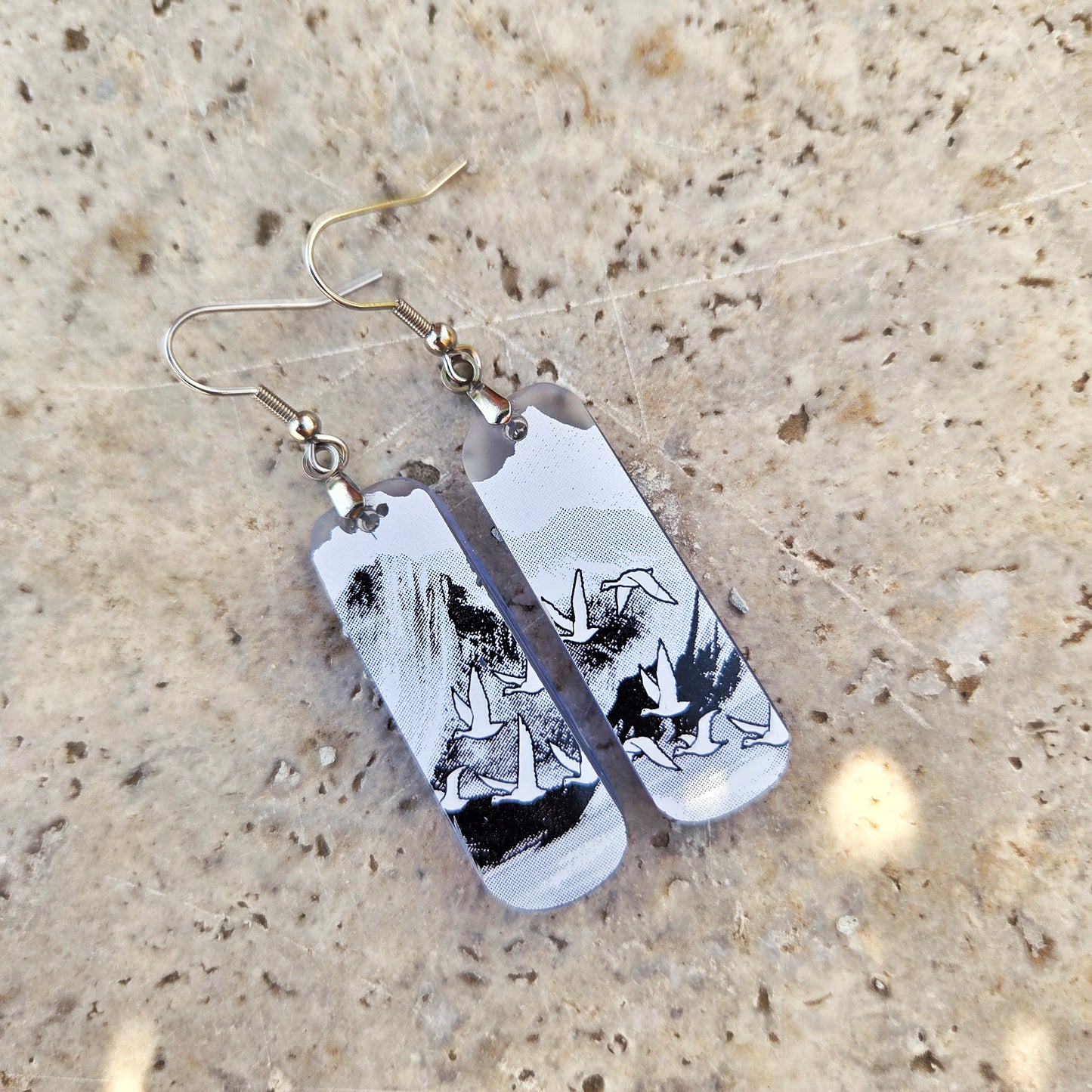 Goose Vodka Bottle Glass Earrings | Reclaimed Glass
