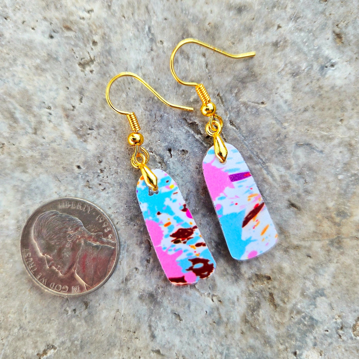 Abstract Colorful Vodka Bottle Earrings | Reclaimed Glass