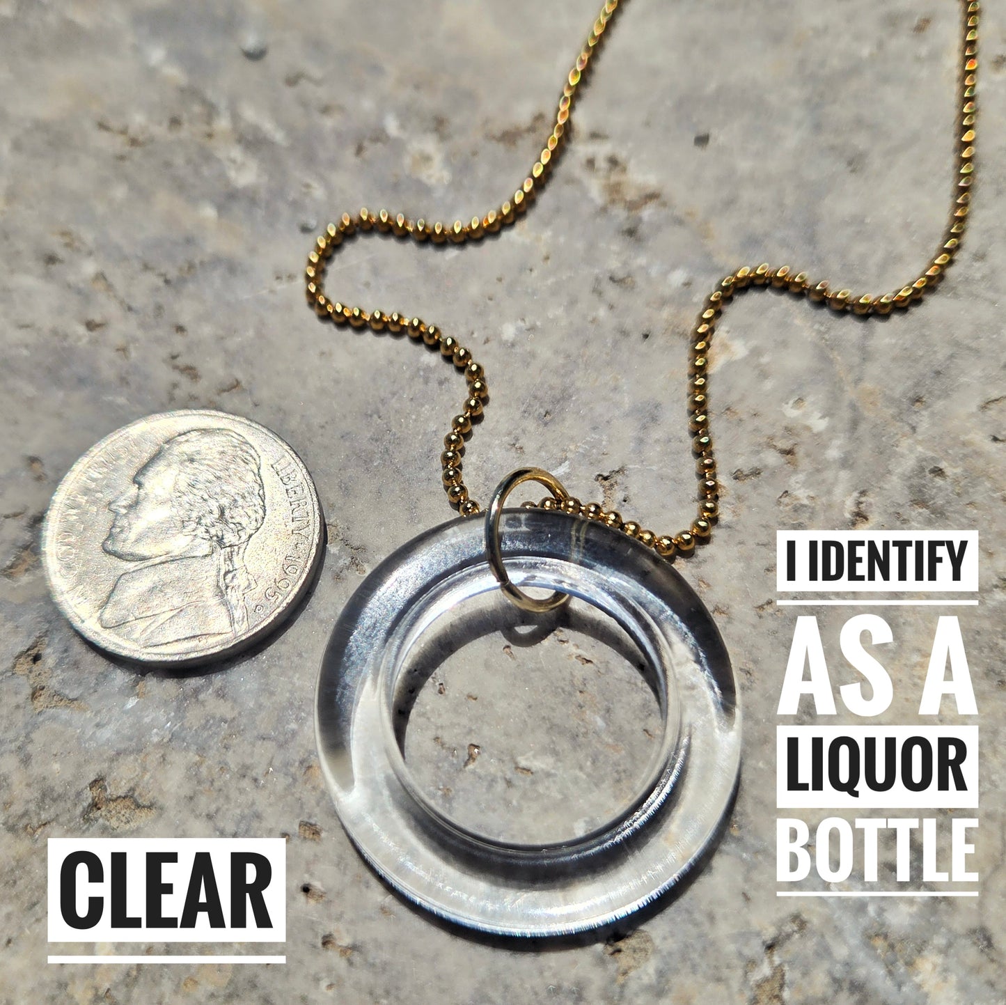 Recycled Bottle Glass Circle Necklace | Upcycled Glass Pendant
