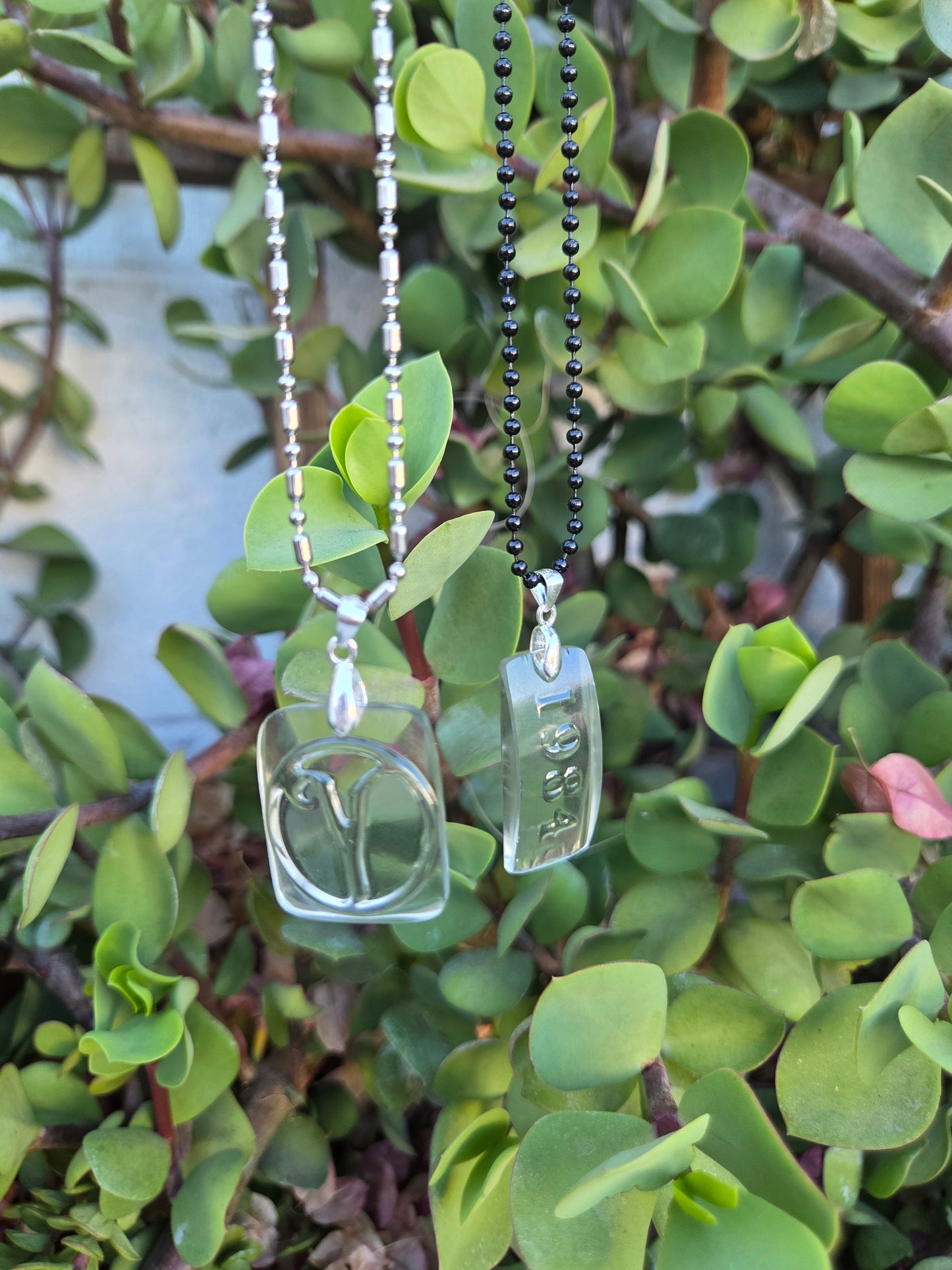 Aires/Y Initial Necklace | Reclaimed Glass Bottle Jewelry