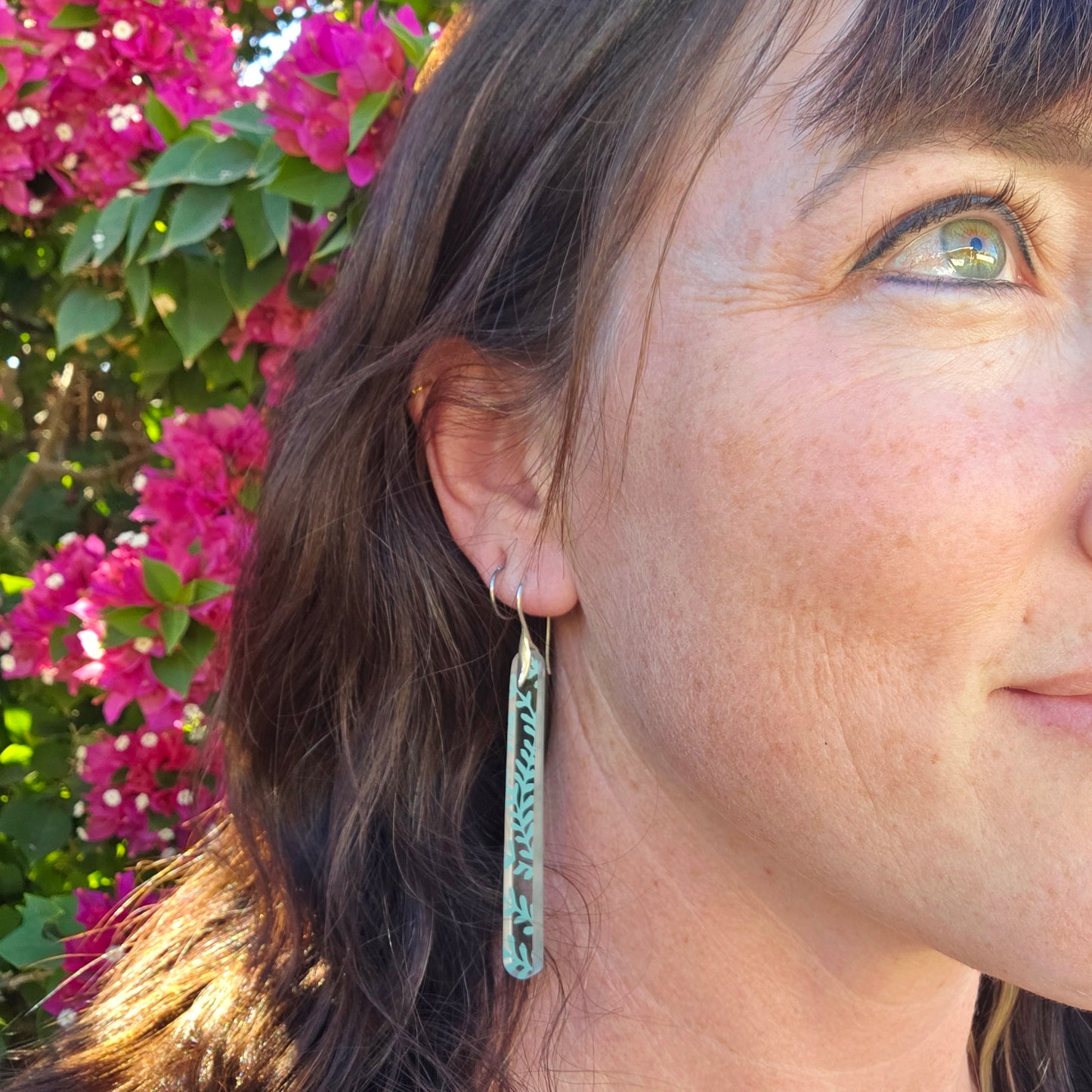 Vine Glass Gin Bottle Earrings | Reclaimed Glass | Sterling Silver