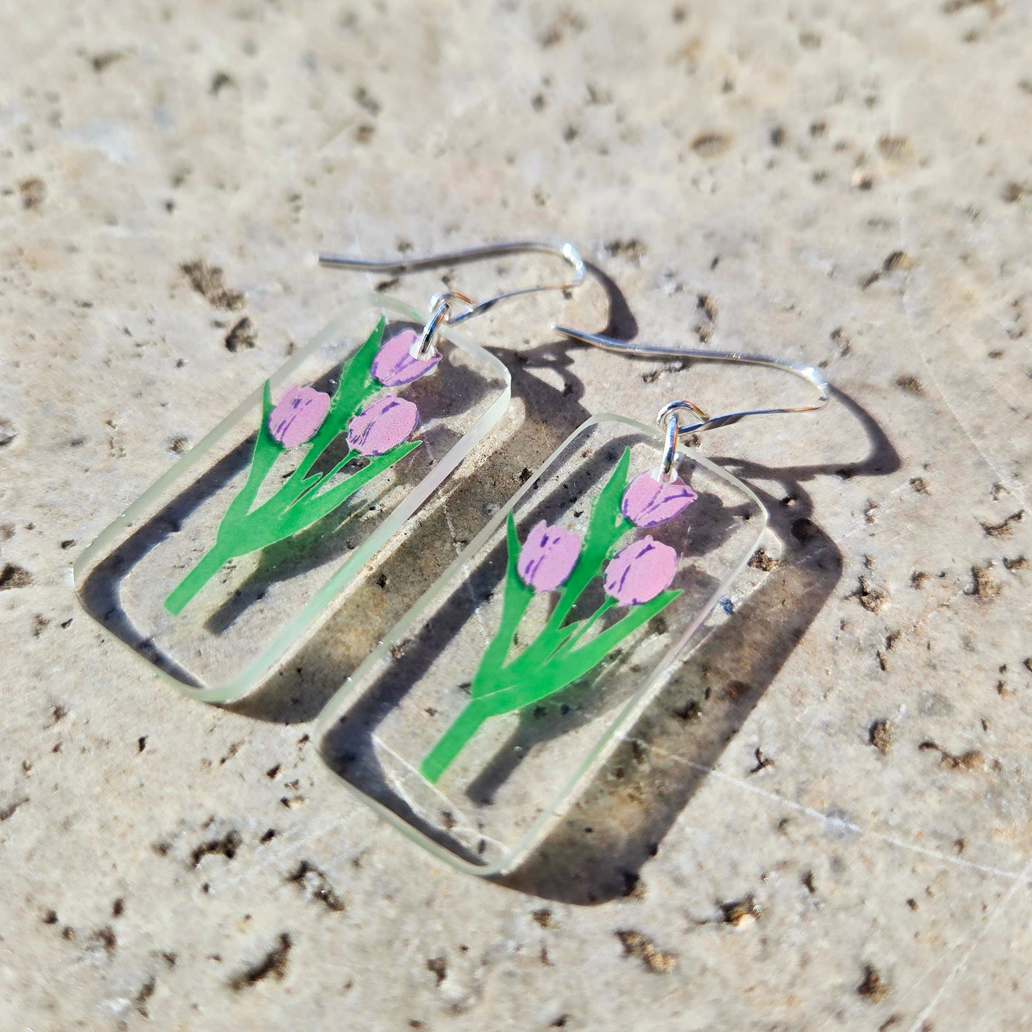 Tulip Earrings | Reclaimed Glass | Sterling Silver