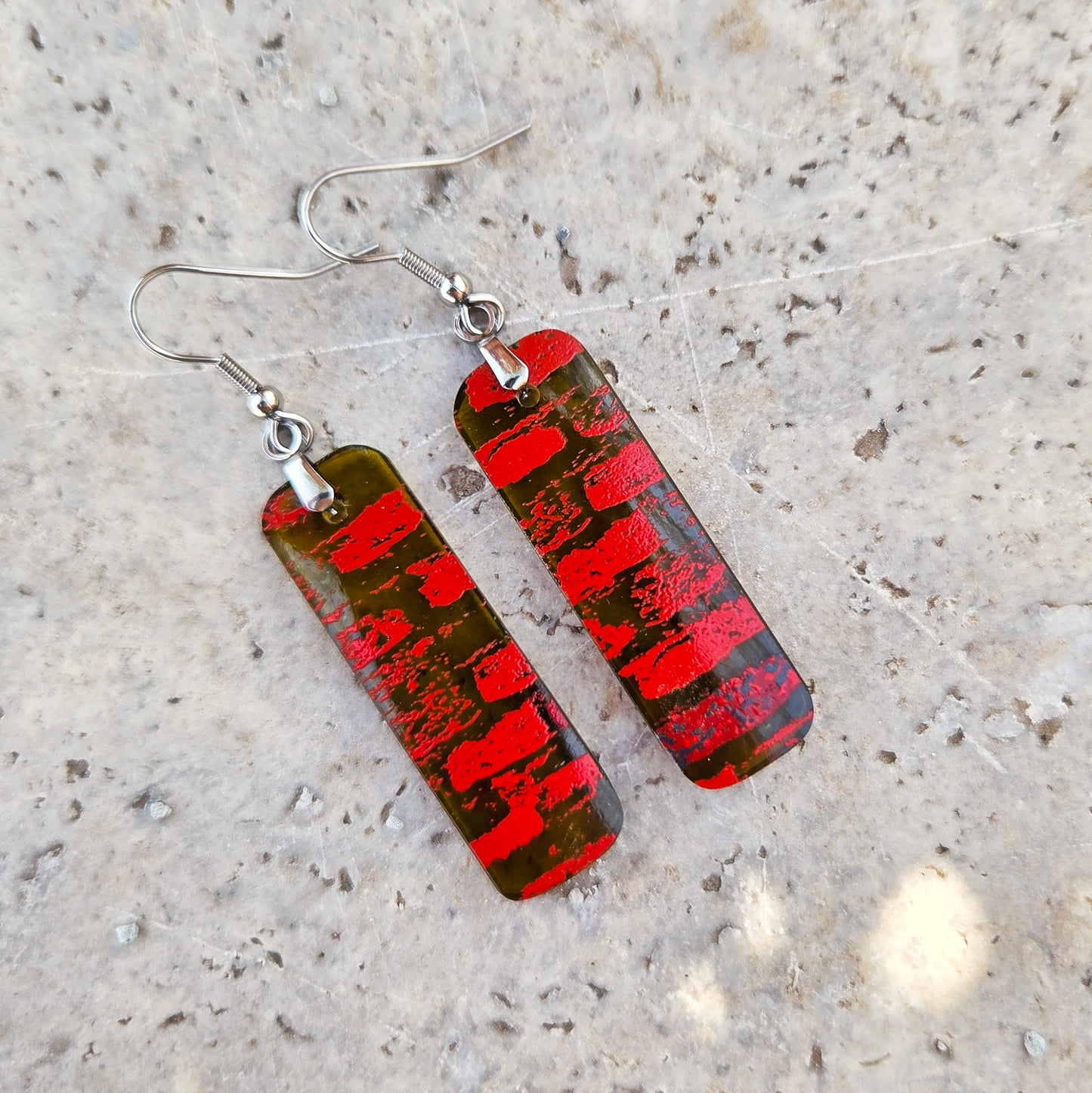 Brick Glass Wine Bottle Earrings | Reclaimed Glass