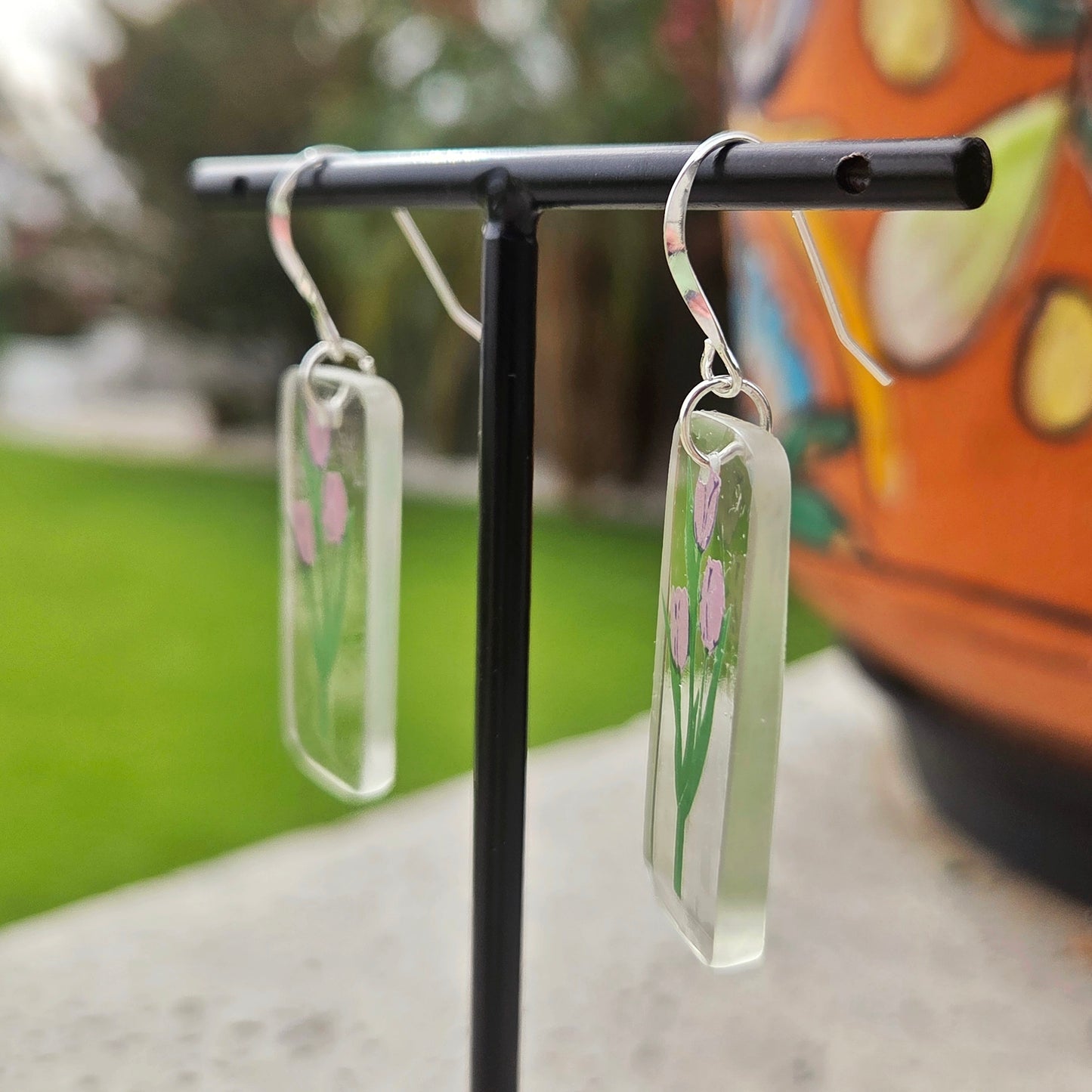 Tulip Earrings | Reclaimed Glass | Sterling Silver