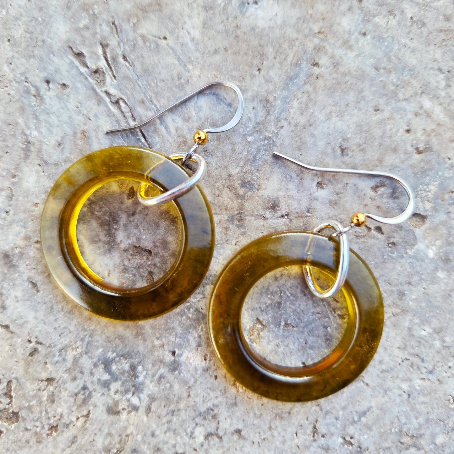 Hoop Wine Bottle Earrings | Reclaimed Glass
