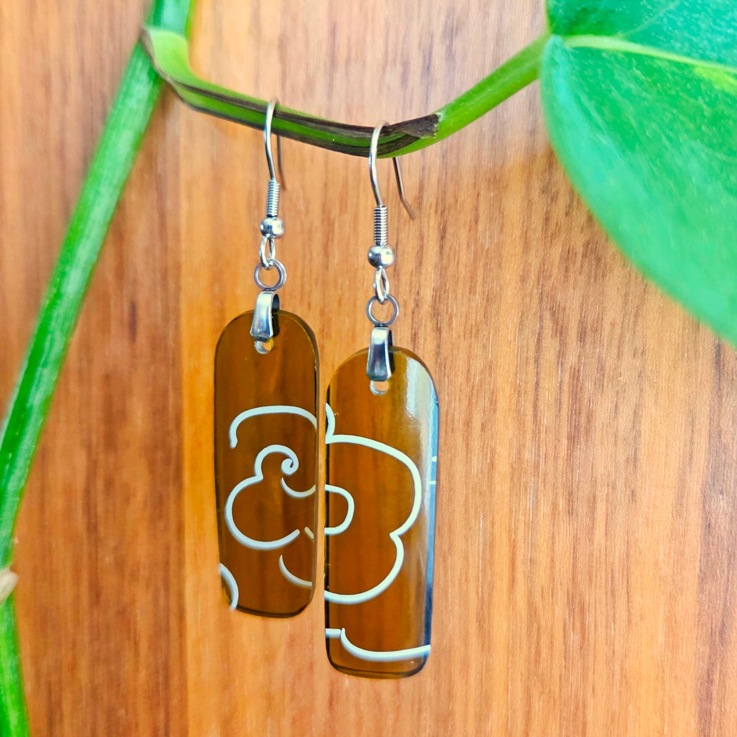Cloud Wine Bottle Earrings | Reclaimed Glass Jewelry