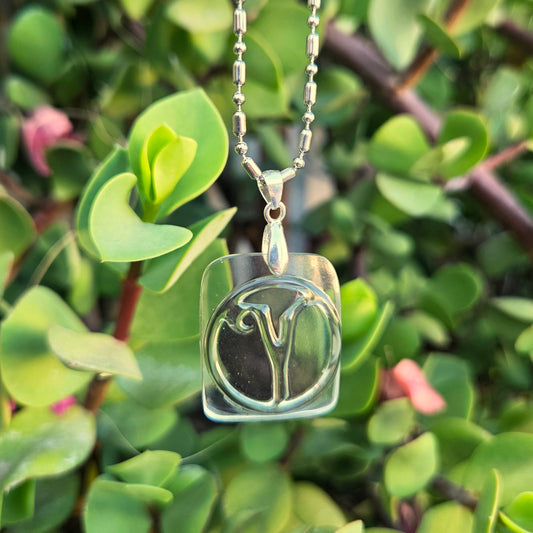 Aires/Y Initial Necklace | Reclaimed Glass Bottle Jewelry