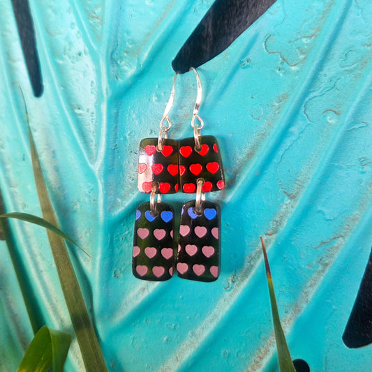 Heart Wine Bottle Earrings | Reclaimed Glass