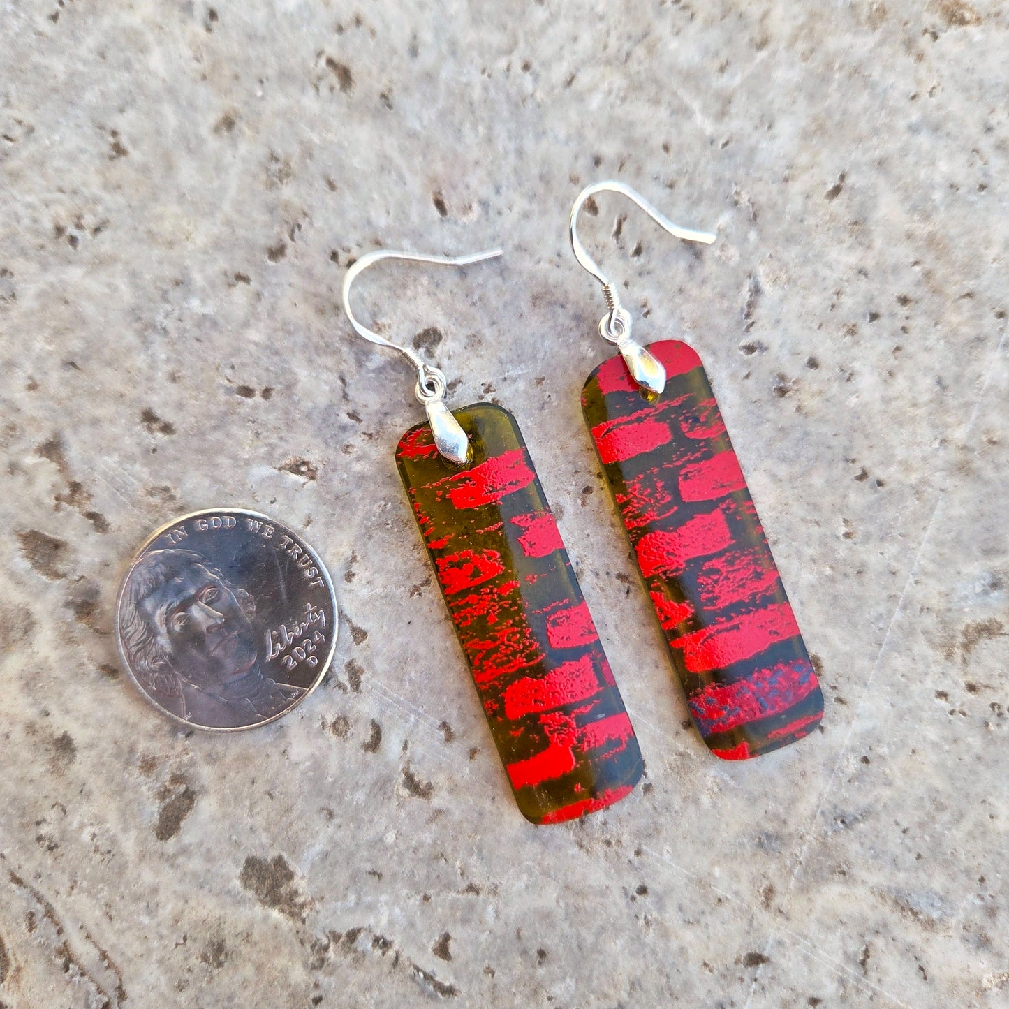 Brick Glass Wine Bottle Earrings | Reclaimed Glass