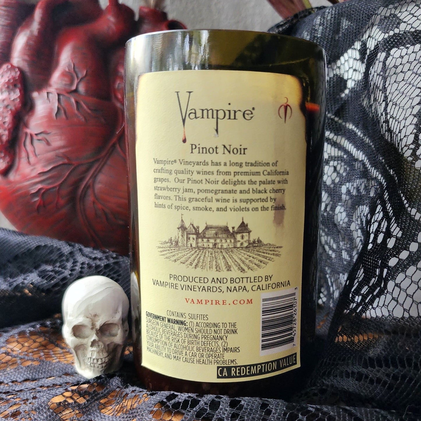 Vampire Wine Bottle Candle | Blood Red Wax | Full Bodied or Custom Scent
