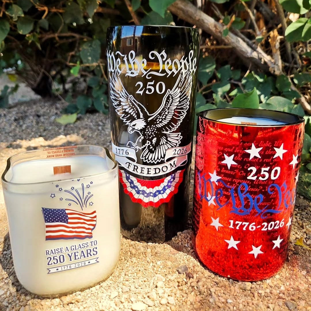 USA Flag | 4th of July 250 Anniversary Milk Bottle Candle