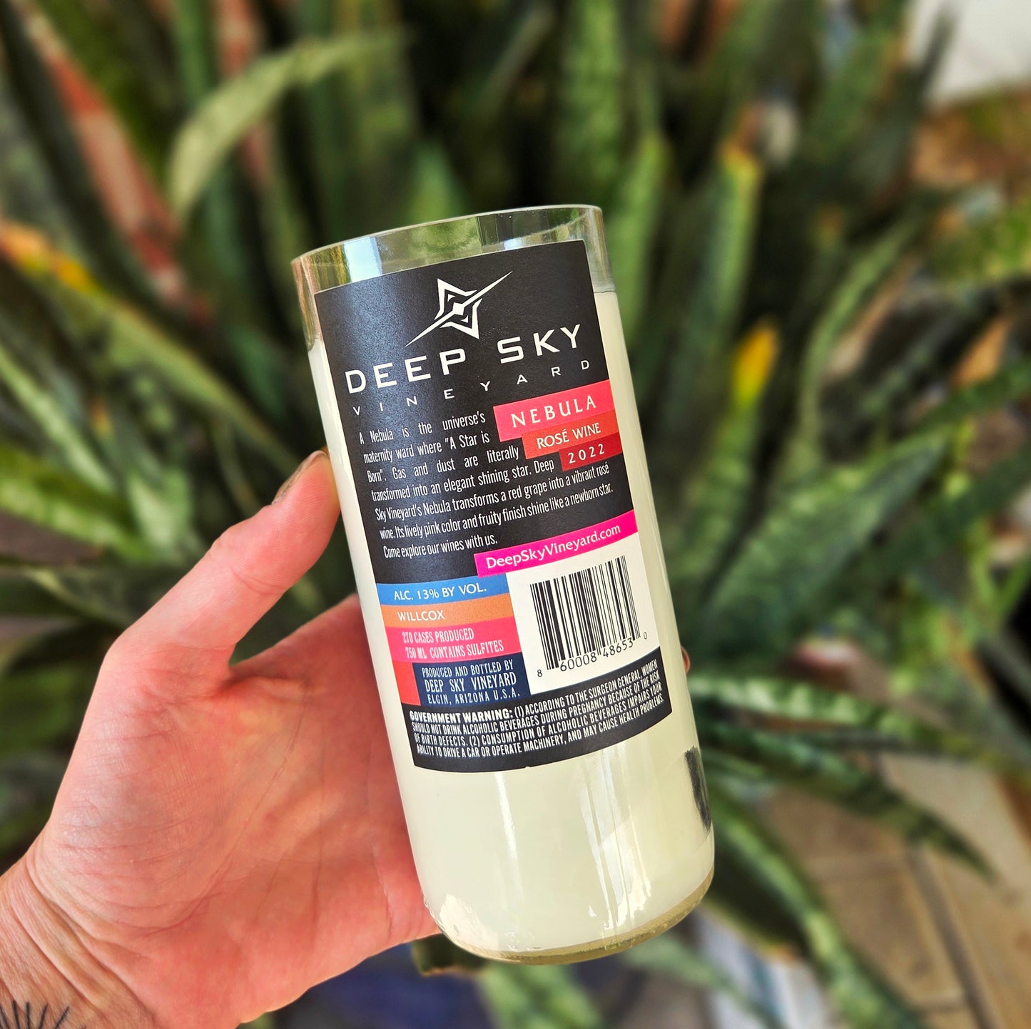 Wine Bottle Candle | Abstract Pink Sky | Full Bodied or Custom Scent