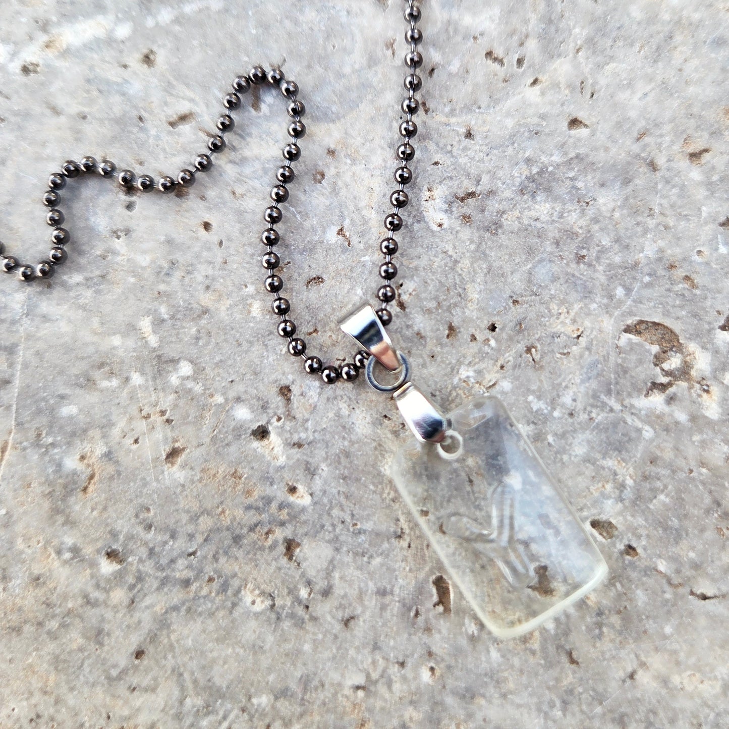 Letter Y Necklace | Recycled Whiskey Bottle Glass Pendant