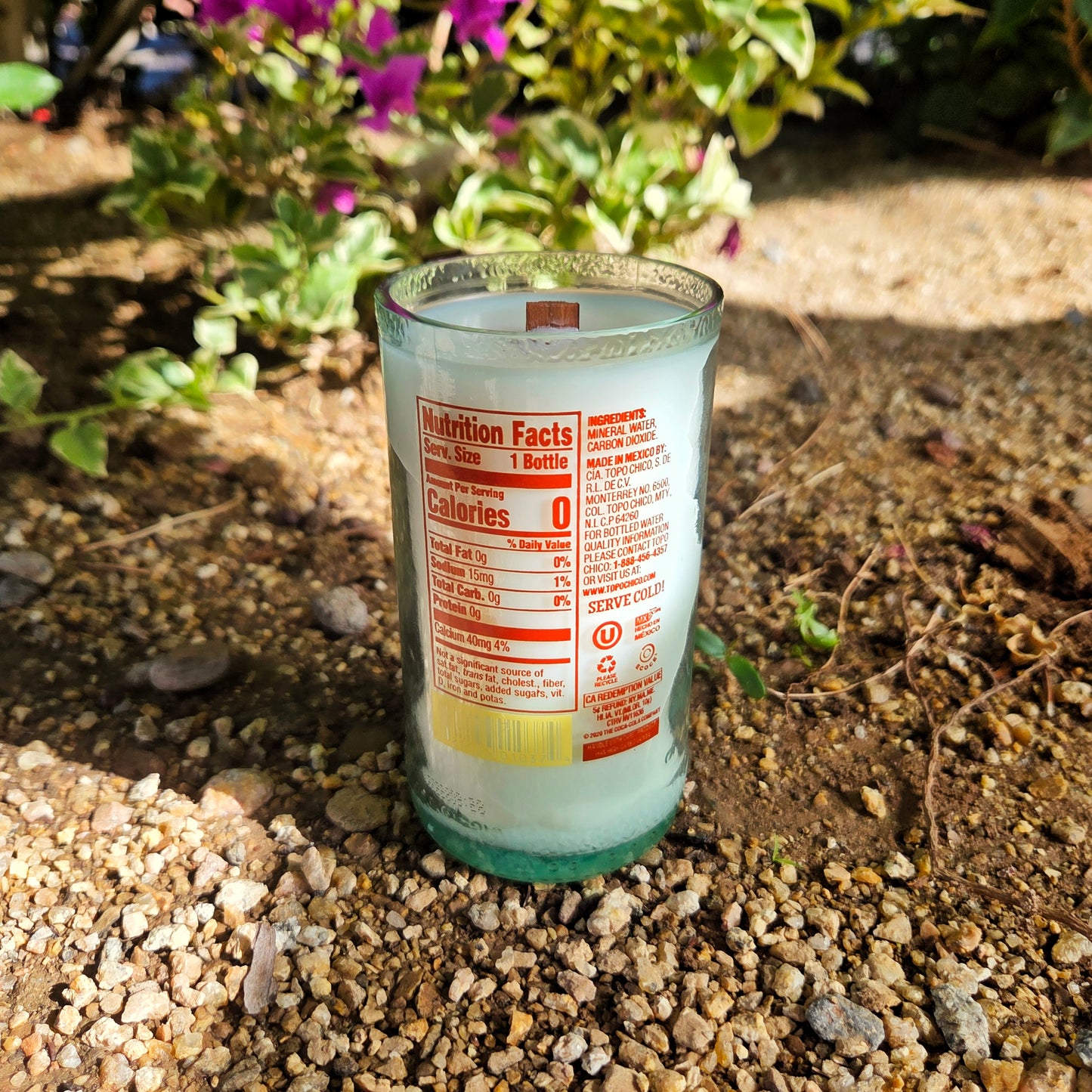 Unique Soda Bottle Candle | Recycled Topo Chico Bottle | Lady Banks or Custom Scent