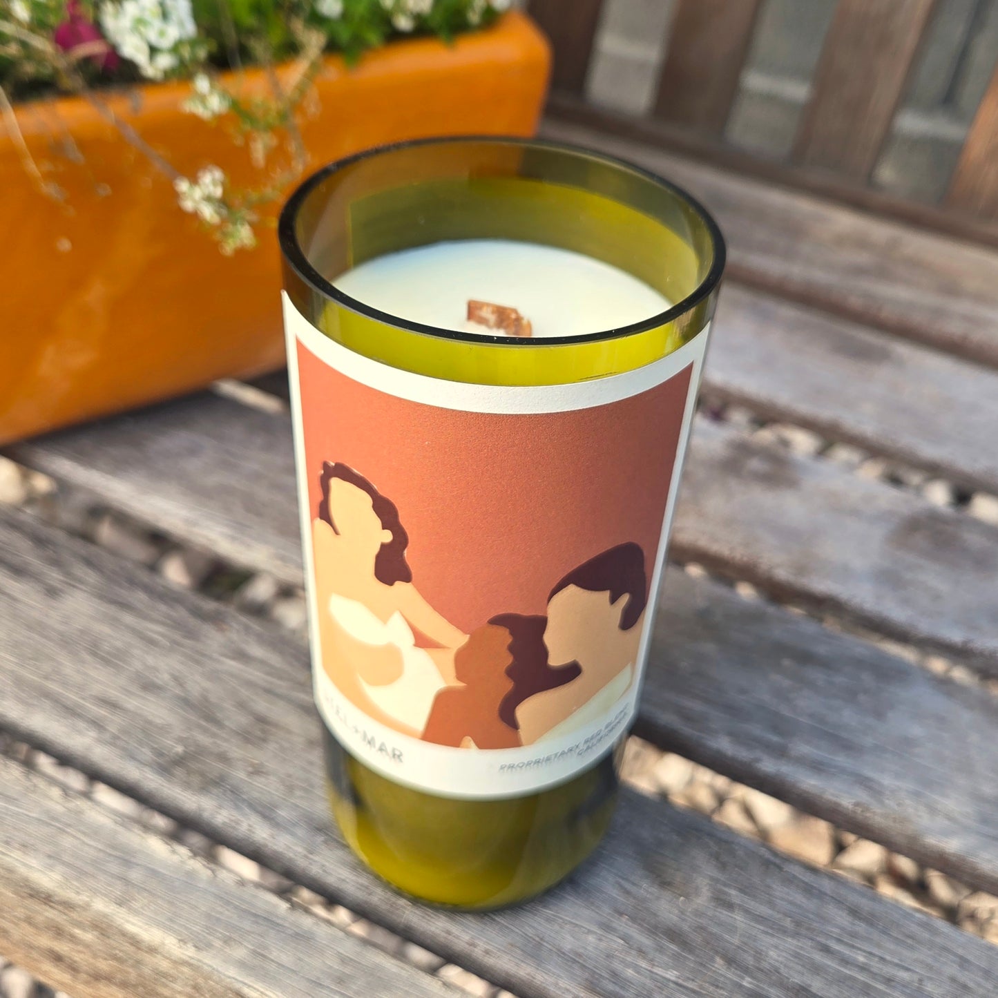 Womens Wine Bottle Candle | Reclaimed Glass | Custom Scent