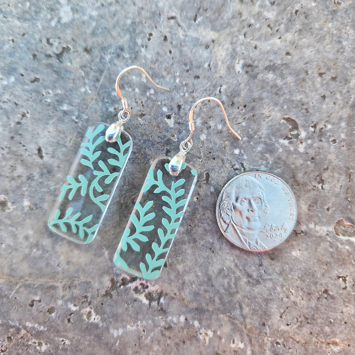 Vine Glass Gin Bottle Earrings | Reclaimed Glass | Sterling Silver