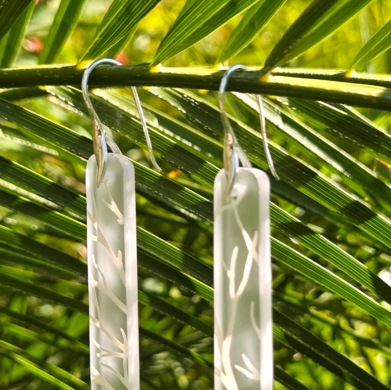 Vodka Bottle Glass Earrings | Reclaimed Glass Sterling Silver Earrings