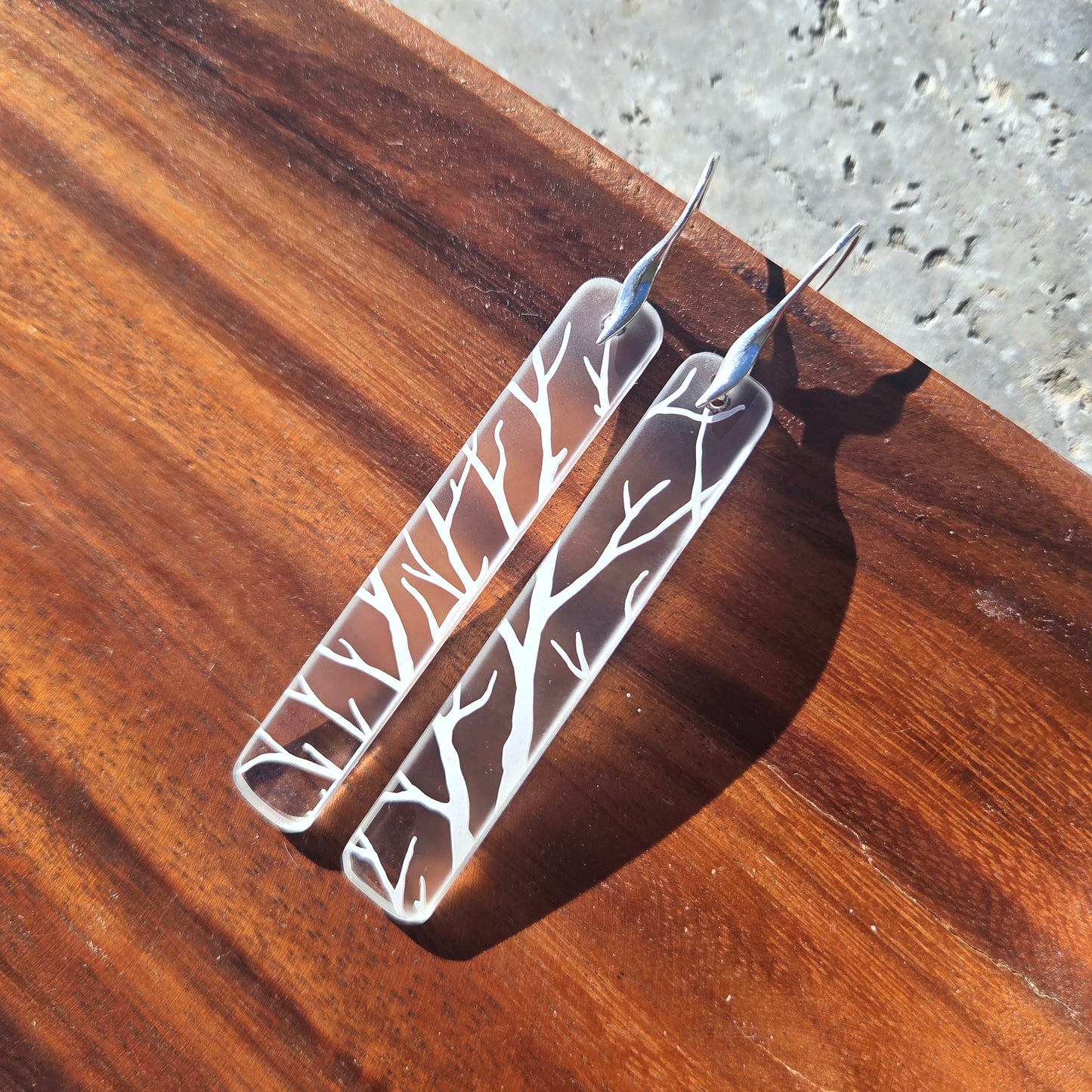 Vodka Bottle Glass Earrings | Reclaimed Glass Sterling Silver Earrings