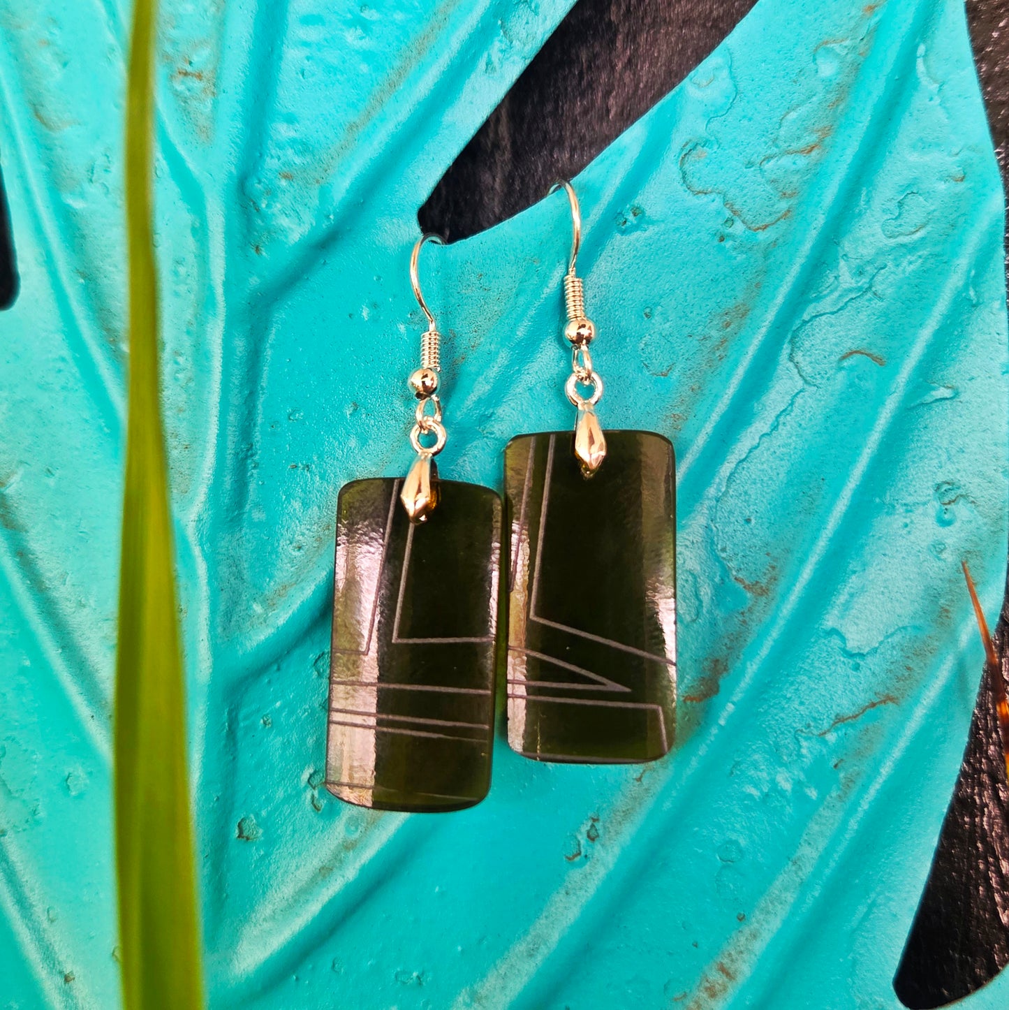 Geometric Glass Earrings | Reclaimed Wine Bottle Jewelry