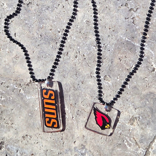 Cardinals Glass Necklace | Reclaimed Milk Bottle Jewelry